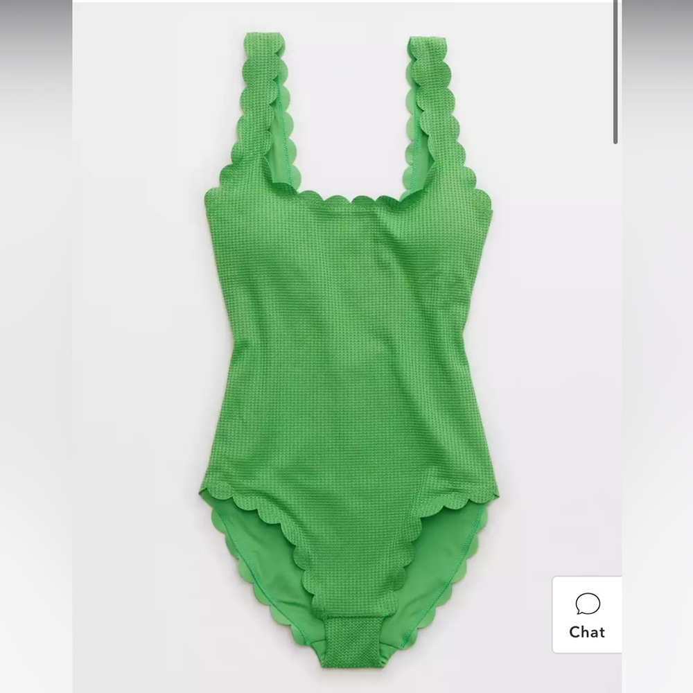 NWT Aerie Waffle Scalloped One Piece Swimsuit, Size M